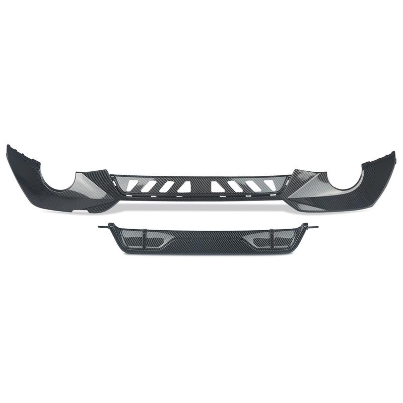 Car Rear Bumper Lip Spoiler Trim Splitter Diffuser For BMW 3 Series G20 G28 M Sport 2019-2020 Double-Single Round Out