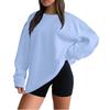 Women's Casual Fashion Loose Sports Round Neck Pullover Long Sleeve Sweatshirt
