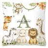 Animal with Name Pillow Case Personalized Pillow Dust Cover Bedroom Kids Wild Party Decoration Pillowcase Birthday Children Gift