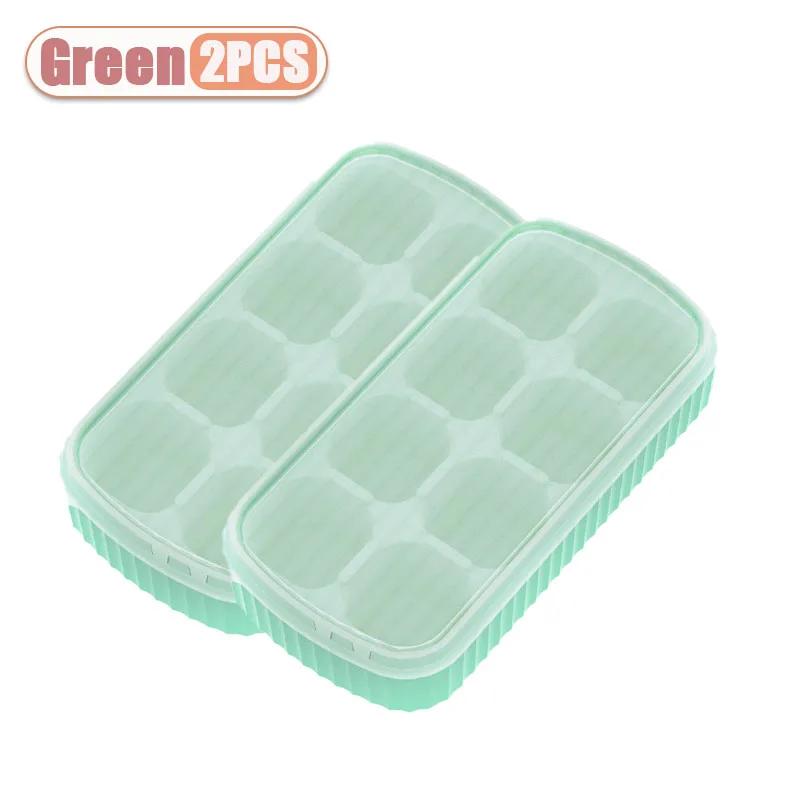 1-4PCS Food Grade Silicone Ice Cube Tray Lid Popsicle Maker Mold Food Freezer Storage Easy Release Soft Ice Tray for Kitchen
