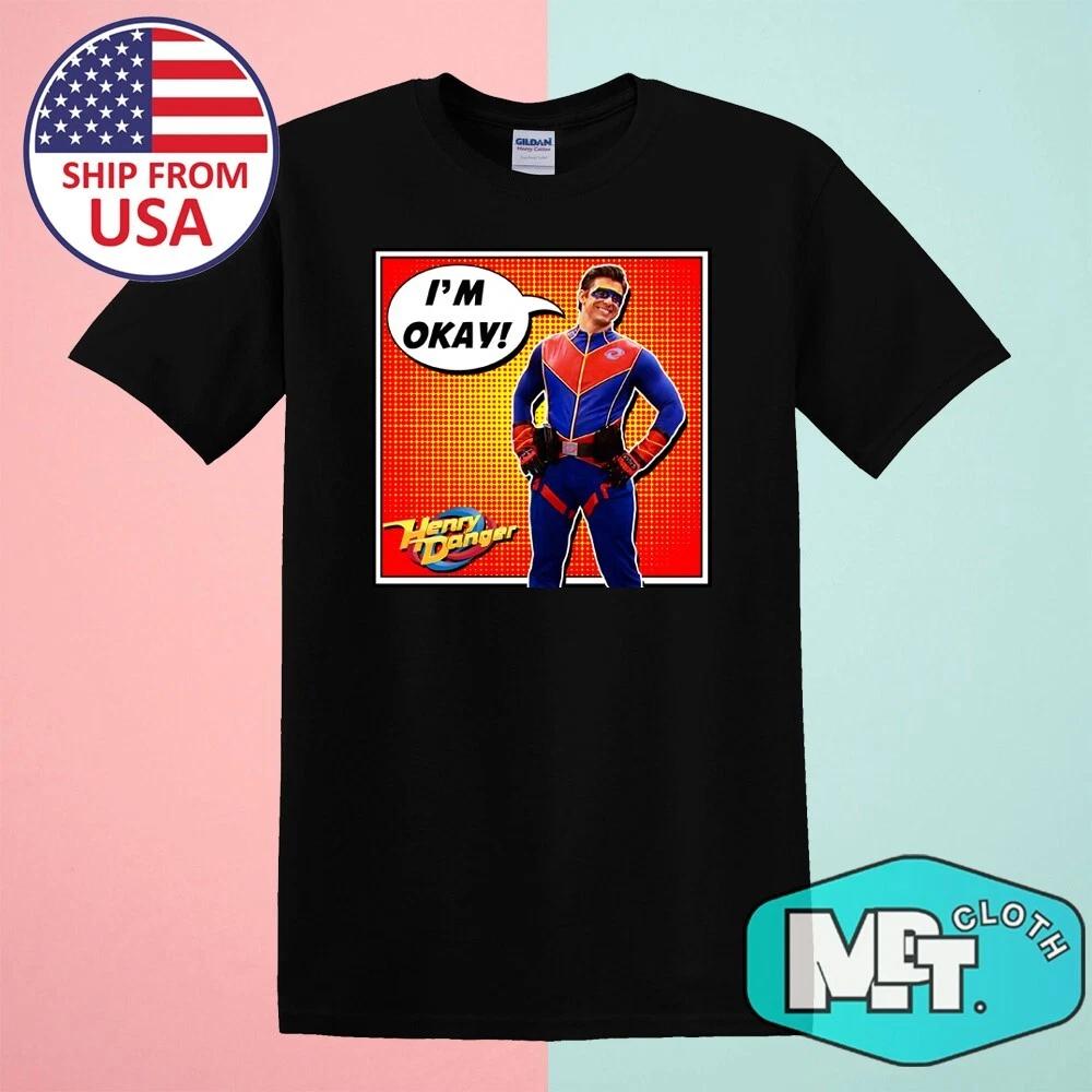 Captain Man I m Okay Henry Danger Men s Black Size S-5XL L