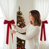 Drapery Holdbacks Red Modern Christmas Home Decor Decorative Bow Drapery Holdbacks for Shower Indoor Bathroom Kitchen Bedroom