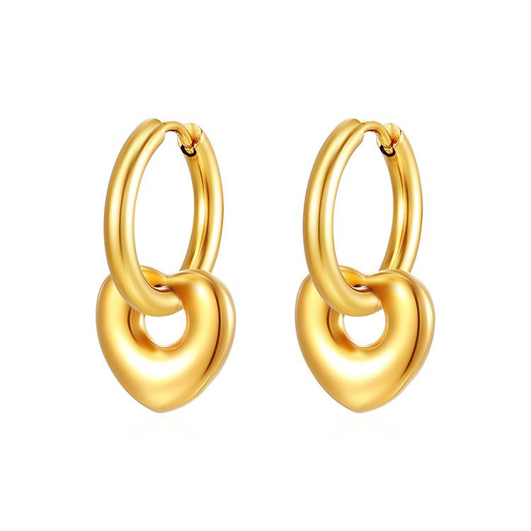 Premium Love Circle Edelstahl Abnehmbare Ohrringe Damen Einfache Temperament Ohrringe