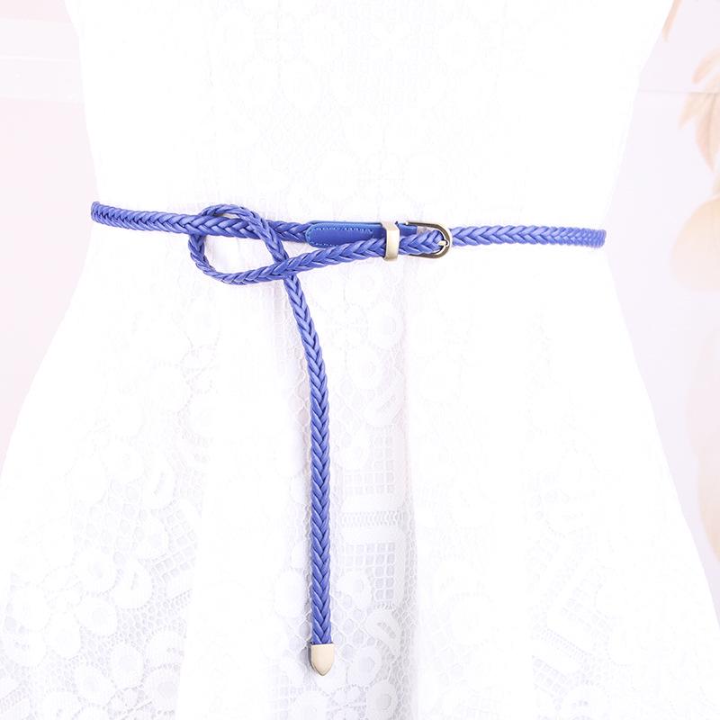 New Hand-Woven Women's Pin Buckle Thin Belt