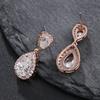 Temperament Elegant Zircon Water Drop Stud Earrings Bride Ladies High-end Earrings Fashion Super Flash Versatile Earrings Cross-border Hot Sale