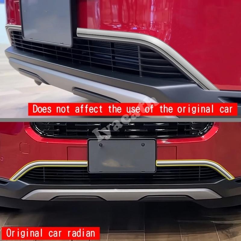 For HONDA WR-V WRV 2024 2025 ABS Chrome Front Bumper Lower Middle Net Mesh Grille Grill Around Cover Trim Exterior Accessories