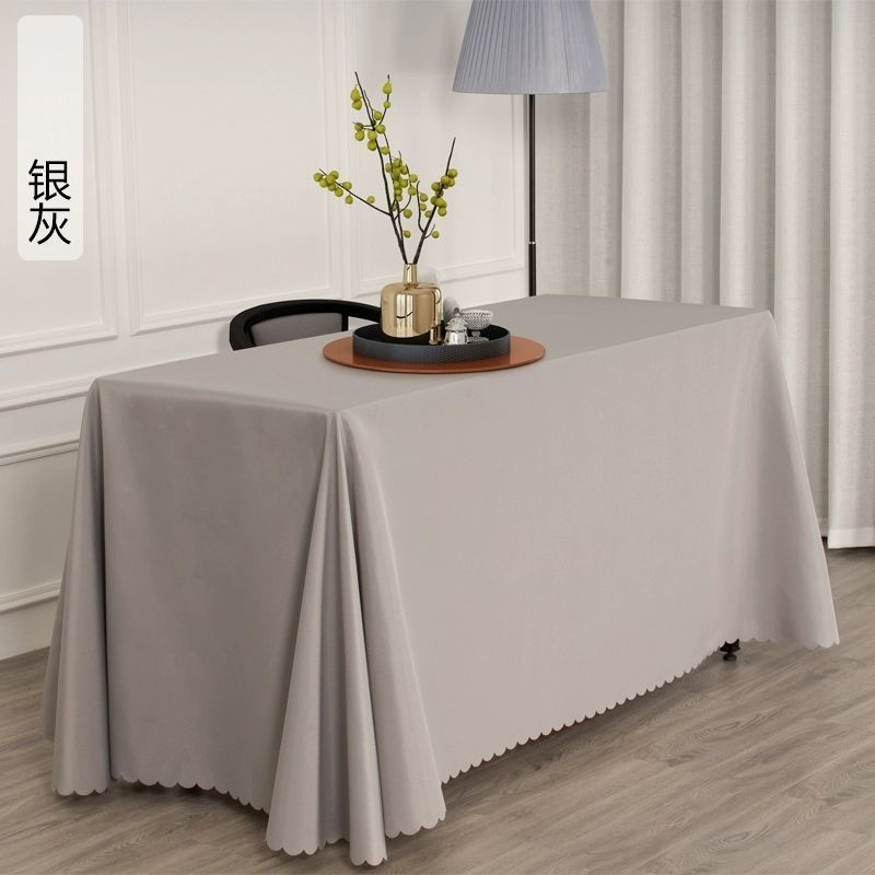 Conference Table Tablecloth Hotel Office Exhibition Advertising Ground Marketing Solid Color Red And White Rectangular Tablecloth Fabric