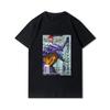 Pánská trička s potiskem Evangelion nadměrných velikostí Bavlněné topy Letní Anime Neformální Černá trička
