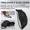 Snowmobile Cover Waterproof Dust Trailerable Sled Cover Anti-UV Winter Motorcycle Outdoor Black