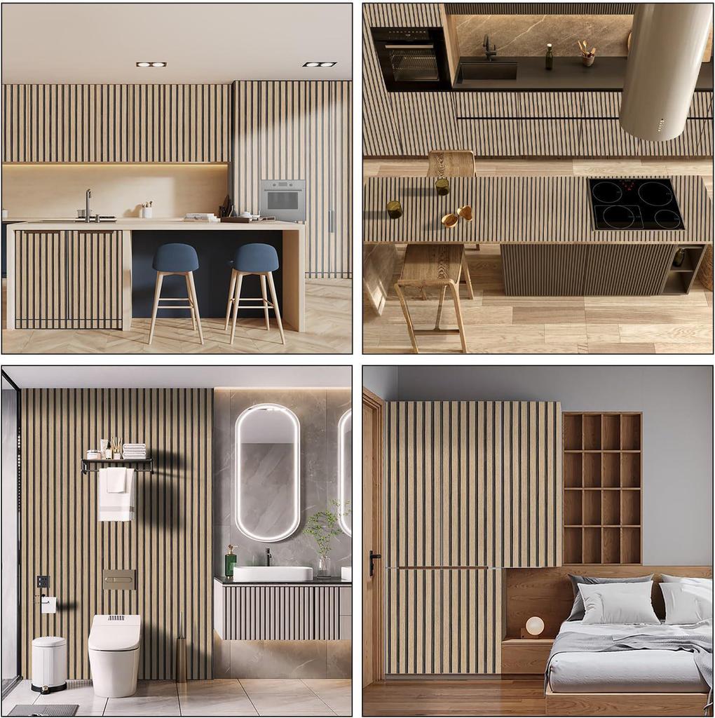 Self-Adhesive 3D Striped Grid PVC Wall Decals for Bedroom, Dining, and Living Room Decor.