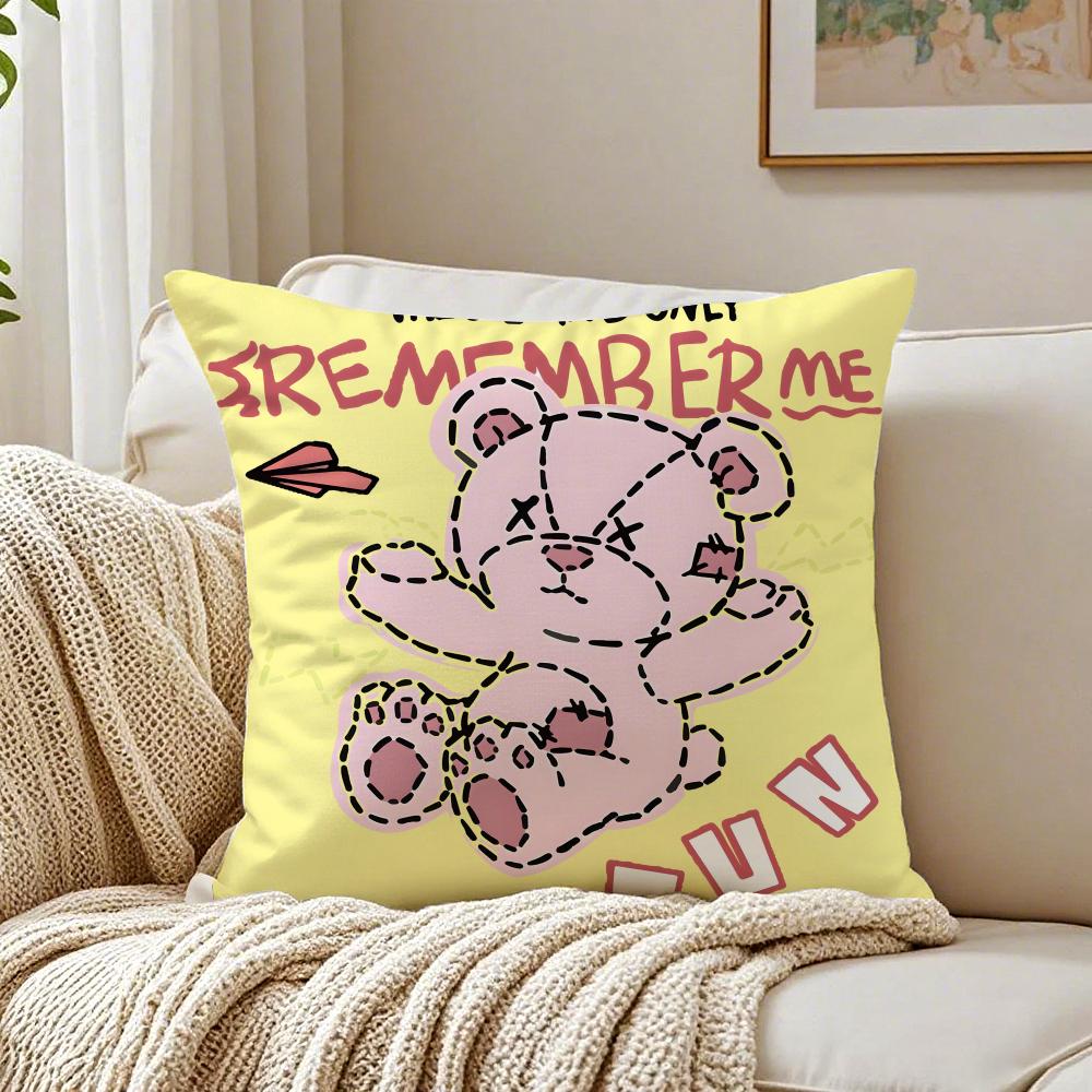 Minimal Art Cute Simple Bear Cushion Cover Pillowcase Antidustmite living Room Sofa Decor Cushion Room