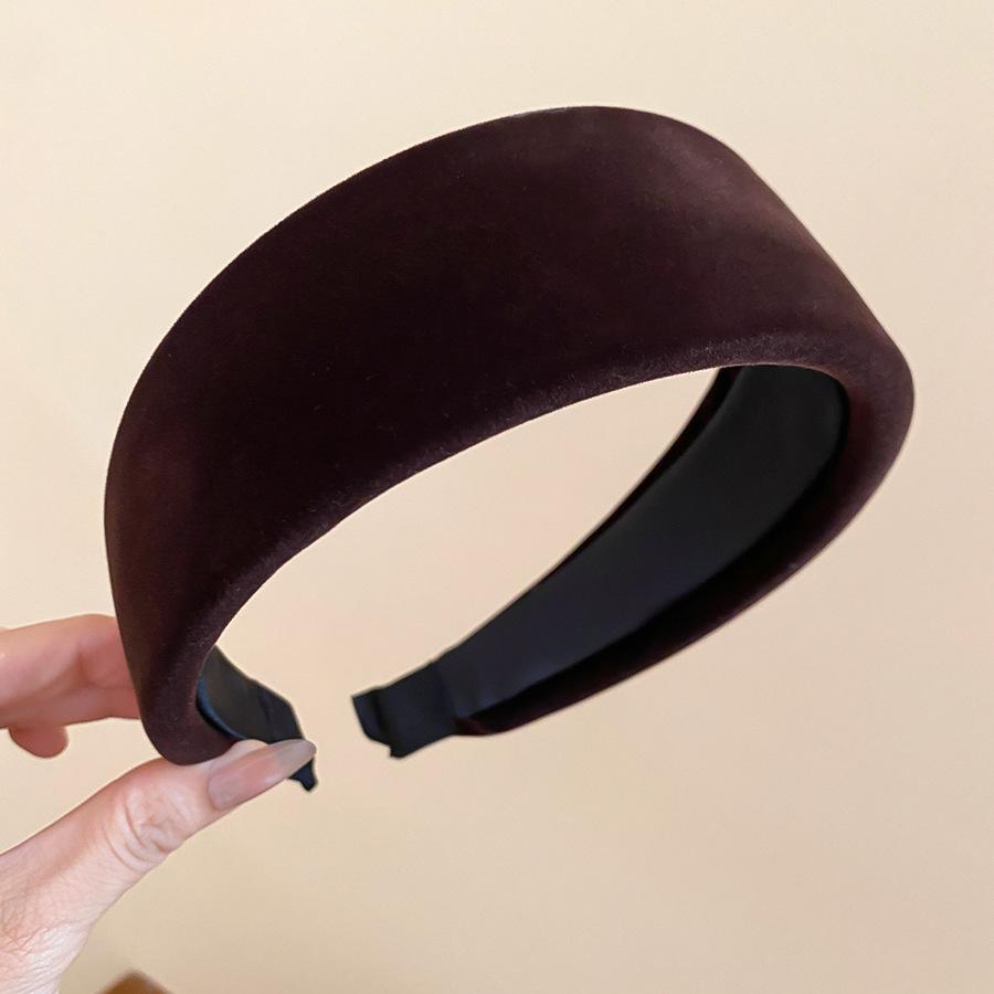 Fabric flocking wide-sided headband 2025 new high cranial top headband niche design headdress