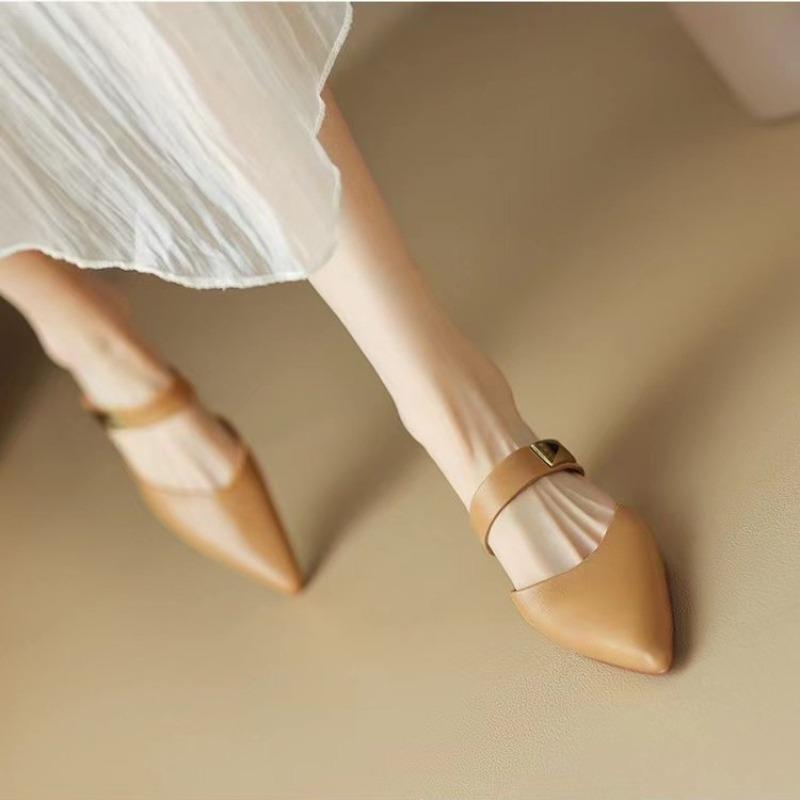2024 Summer Slippers Women Shoes Sexy Thin Heels Flip Flops Woman Shoes High Heels Pointed Toe Ladies Slipper