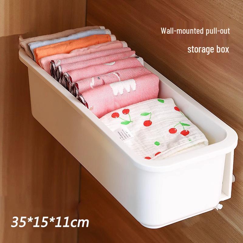 Hanging Wall-Mounted Underwear & Socks Organizer - Punch-Free Wardrobe Storage Drawer
