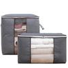 4Pcs Gray Quilt Storage Bag Organizer Large Capacity Breathable House Moving Clothes Packing Bag