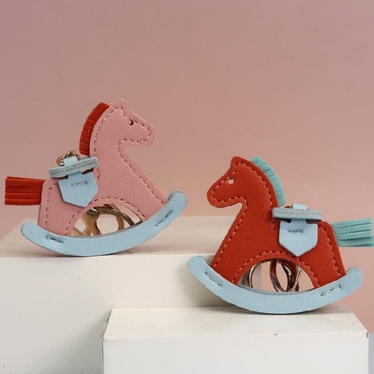 Fashion Key Rings Key Decorations Horse Shape Key Accessory Bag Ornament PU Leather Texture Keychain Perfect for Gifting