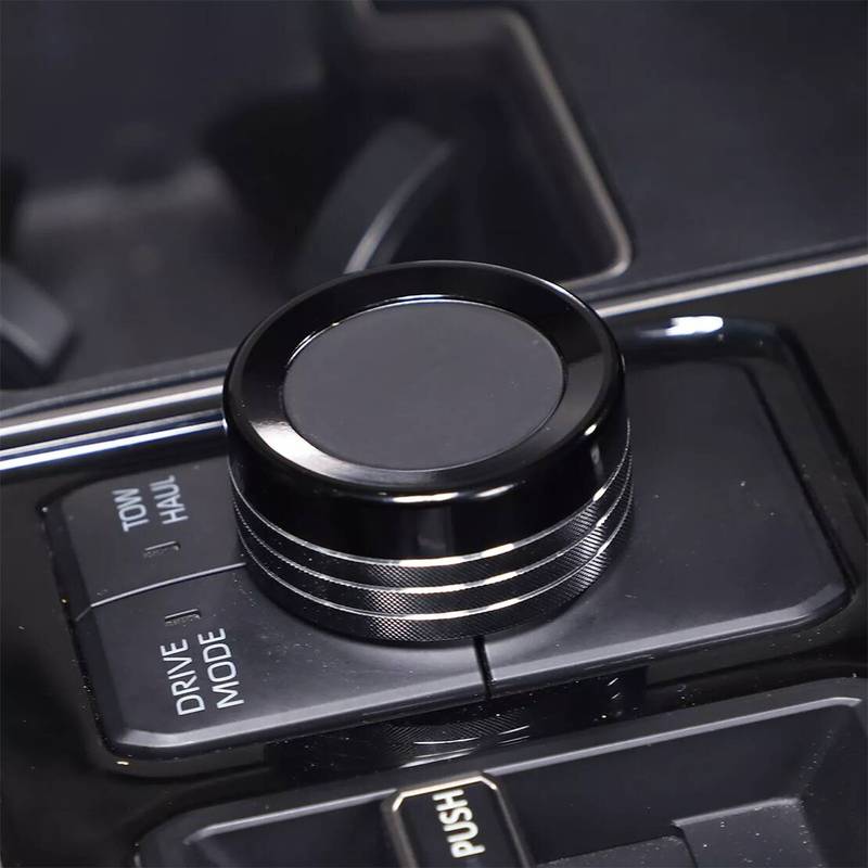 Drive Mode Tune Rear View Mirror Control Adjust Knob Ring Cover Fit for Toyota Tundra 2024 Black Alloy