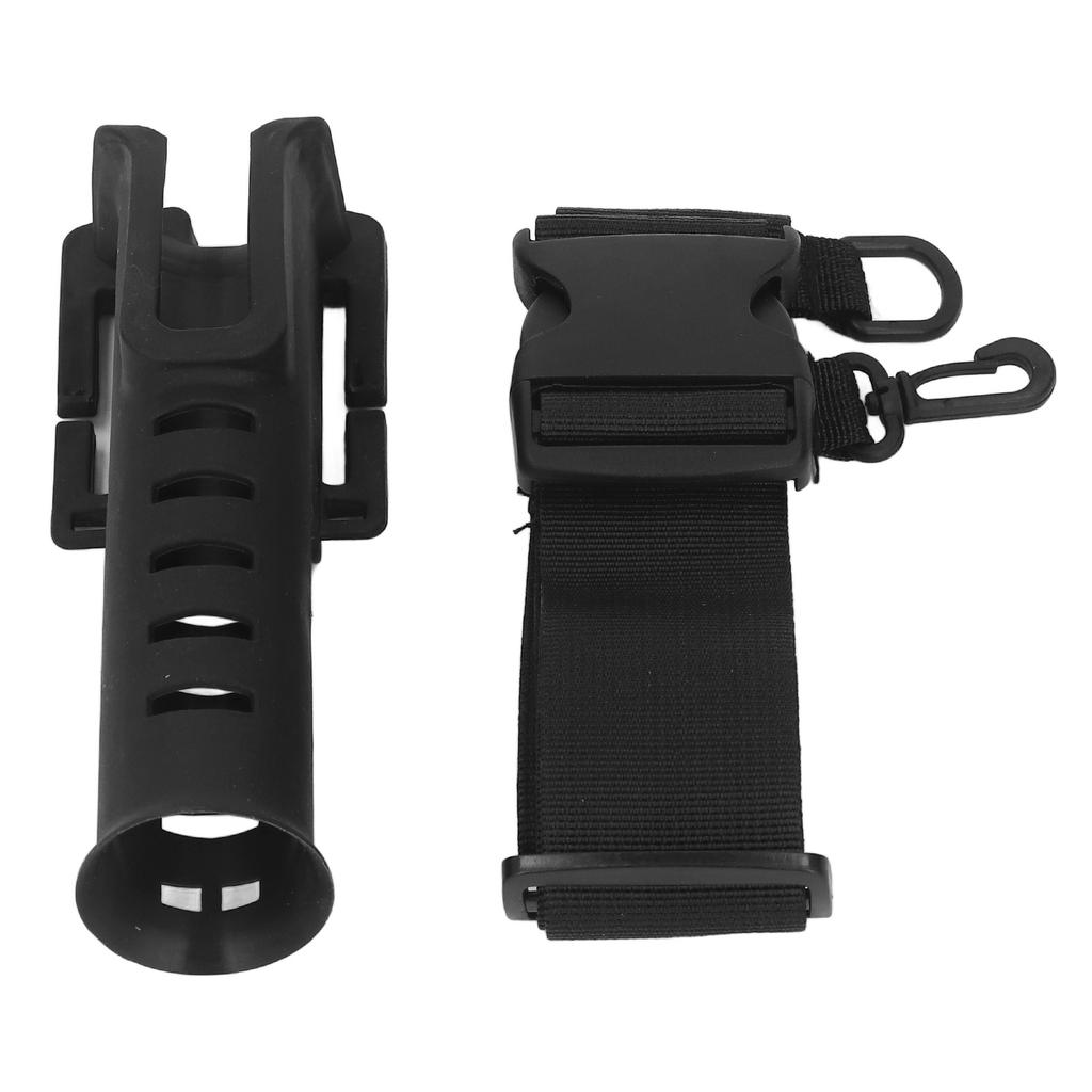 Fishing Rod Waist Holder Adjustable Lightweight Portable Fishing Pole Bracket Belt with Hooks for Outdoor Black