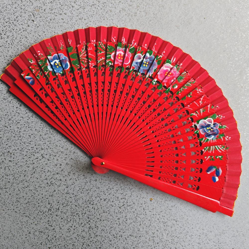 Classic Hand-painted Fan Traditional Handheld Fan Hand Fan Spanish Wooden Fan  Photography Prop