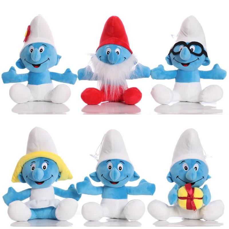 Adorable Blue Smurf Plush Doll Soft Stuffed Toy With Pp Cotton Filling For Kids