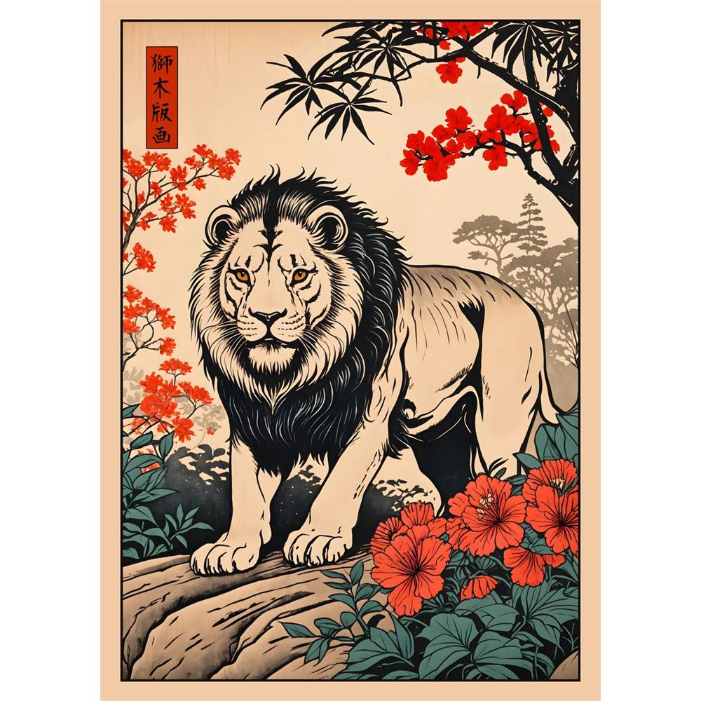 DIY Diamond Painting Traditional Japanese Chinese Animal Mosaic Embroidery Cross Stitch Kit Living Room Home Art Wall Decor