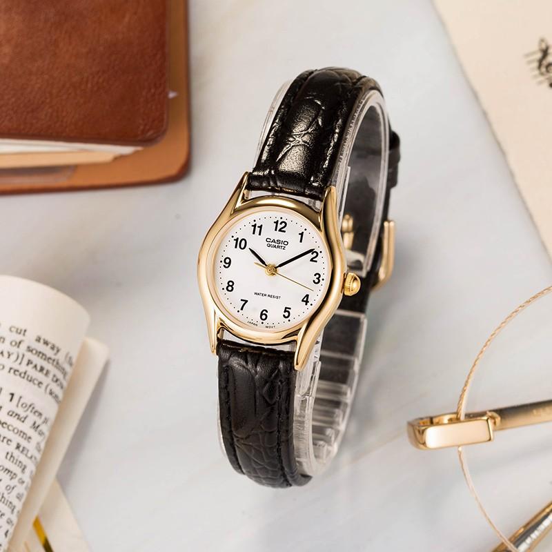 Casio STANDARD Series Small Retro Business Quartz Movement Leather Strap Japanese and Korean Women's Watch White Dial LTP-1094Q-7B1