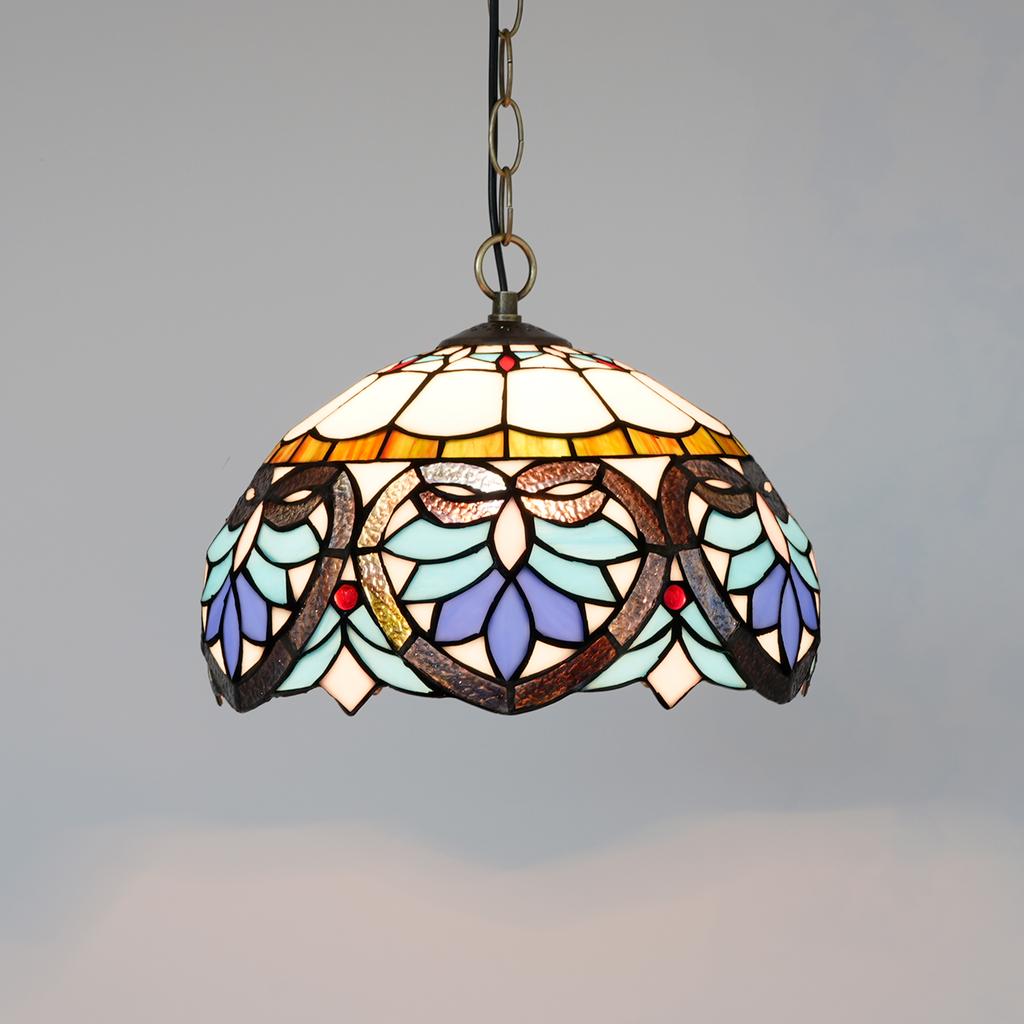 Vintage Pendant Lights Mediterranean Baroque Stained Glass Hanging Lamp Led Kitchen Lighting Fixtures Home Loft Decor