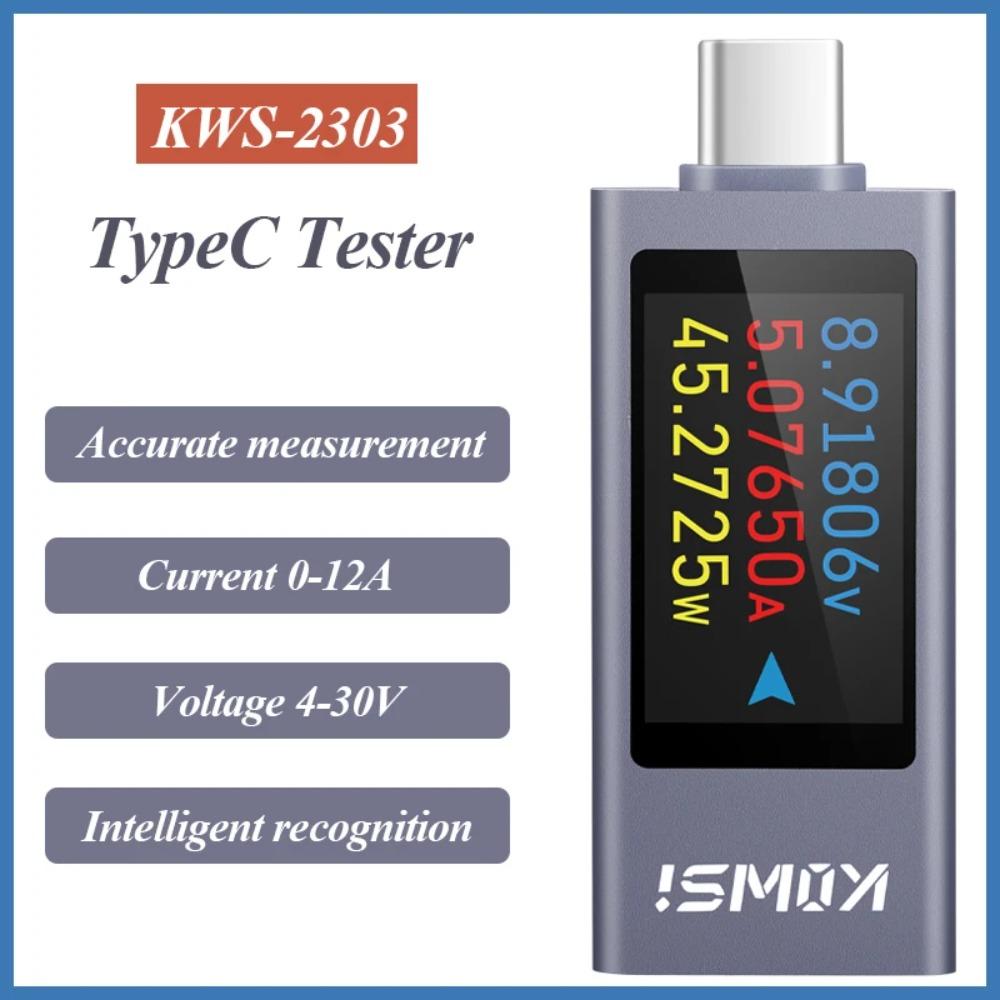 Type-C Power Meter Tester KWS-2303C Cell Phone Charging Test New Current and Voltage Monitor