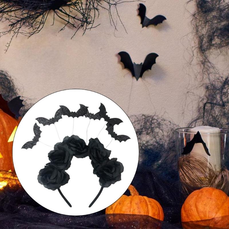 Unique Adult Bat Headwear With Glitter Headpieces For Halloween Fun Cosplay Costumes And Spooky Celebrations
