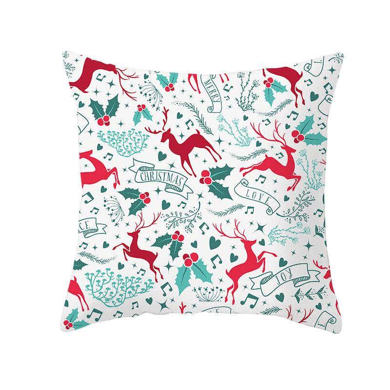 White Christmas Pillow Case Cute Santa Claus Elk   Cover Winter Snowflake Decorative Cases