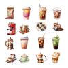 50Pcs/Set Coffee Lovers Sticker Self-adhesive Waterproof PVC DIY Phone Cover Cup