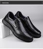 Men's Genuine Leather Cowhide Slip-On Business Casual Shoes - Non-Slip, Breathable, Soft Sole for Middle-Aged and Elderly.