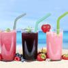 6 Pack  Gift Reusable Straws Silicone With Cleaning Brush, Straight And