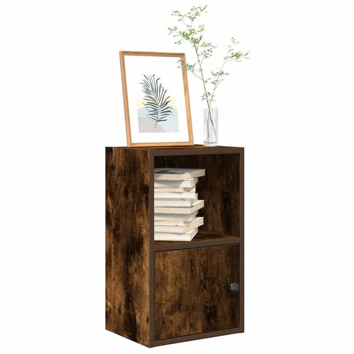 VidaXL Bibliothèque chêne fumé 31x24x52 cm bois d'ingénierie, étagère à livres, support de rangement, support à livres, 860323