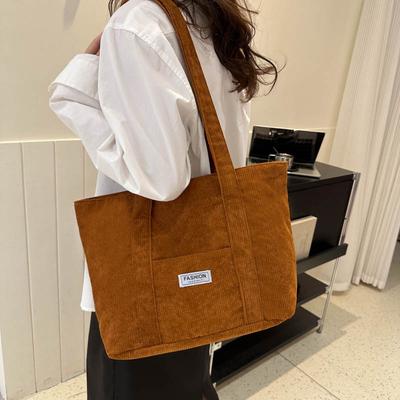 Shoulder Bag Tote Bag 2025 Autumn New Corduroy Fashion Simple Large Capacity Commuter Women's Bag