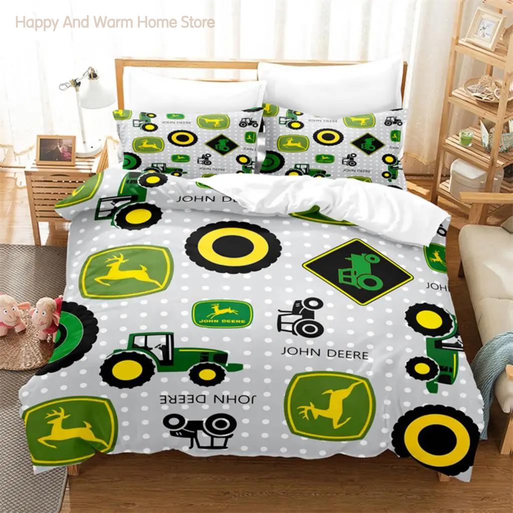 Cartoon Car Bedding Set 3Pcs Duvet Cover Soft Comfortable Breathable For Bedroom Guest Room Decor