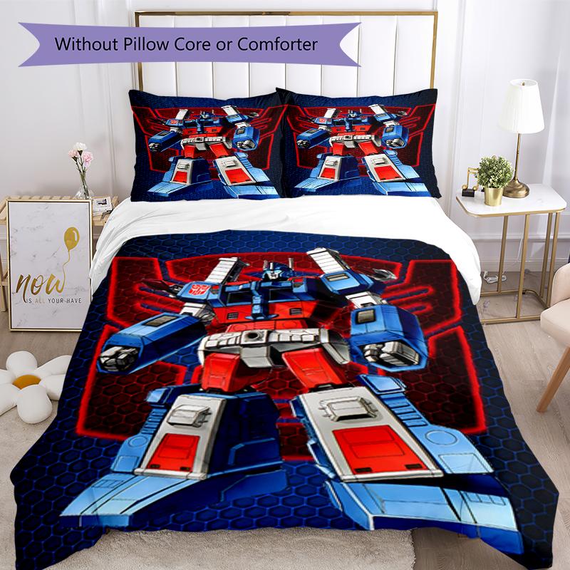 3pcs Transformers Bedding Set Duvet Cover Closure Includes 1 Duvet Cover & 2 Pillowcases, Soft and Comfortable for All Seasons.