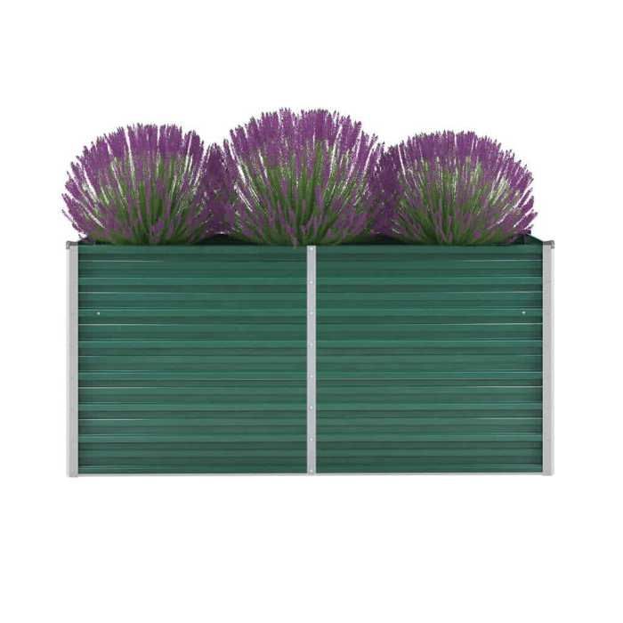 VidaXL Lit surélevé de jardin Acier galvanisé 160x40x77 cm Vert