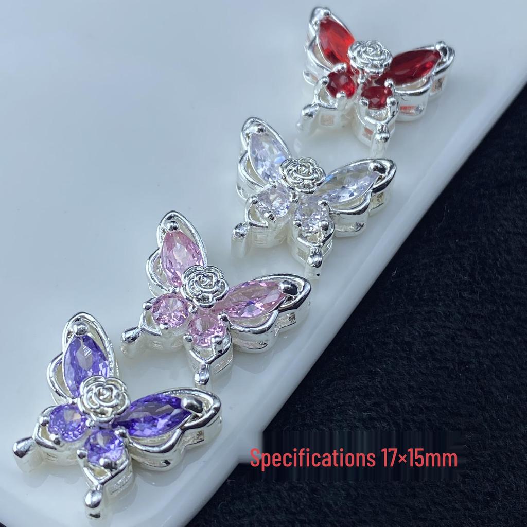 Charming Butterfly Zircon DIY Jewelry Spacer Beads - Handcrafted, Color-Preserving Crystal Accessories