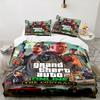 3PCS Theft Auto Bedding Set Printed Duvet Cover Closure Includes 1 Duvet Cover & 2 Pillowcases for All Seasons Bedroom Decor