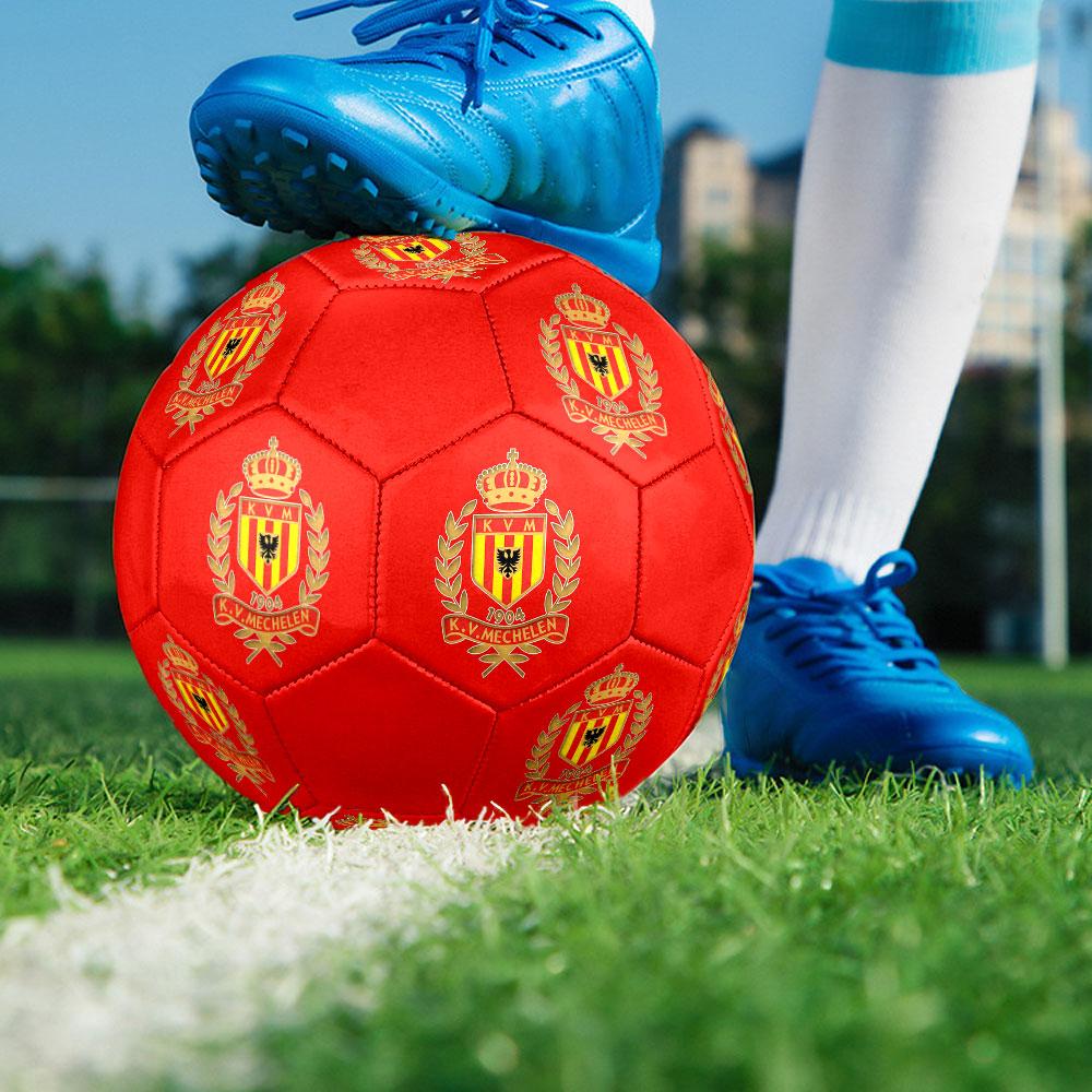 KV Mechelen Size 5 Soccer Ball, Machine-Stitched PVC, Durable & High Bounce, All Ages Fit, fan merchandise, matches & outdoor use.
