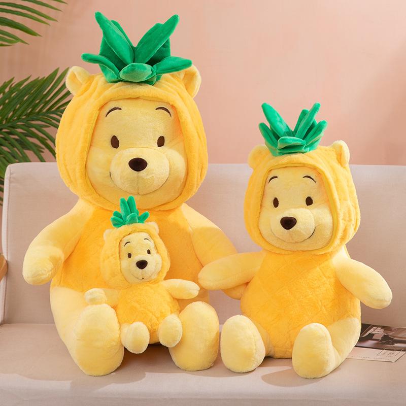 New Cute Plush Toy Pineapple Puff Bear Doll Cartoon Cross-dressing Bear Doll Birthday Gift