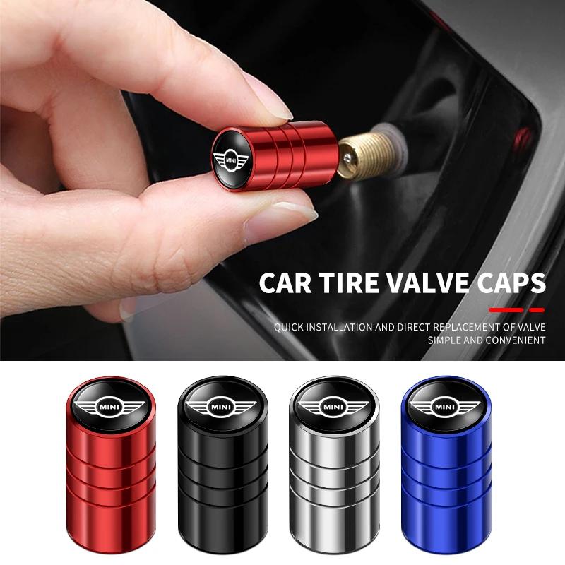 For mini ww1 4pcs Metal Car Badges Wheel Tire Valve Caps Auto Accessories For MINI Cooper R56 F56 R50 JCW Cabrio Countryman Clubman WORKS