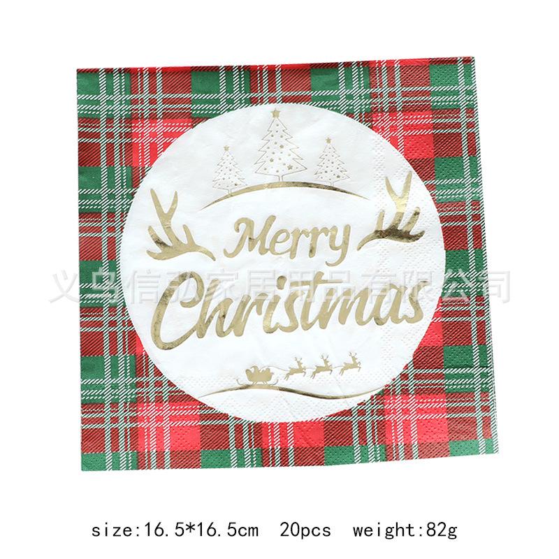 Festliches Weihnachtsgeschirr-Set: Pappteller, Servietten, Becher, Unregelmäßige Teller, Tischdecke, Besteck für Neujahrspartys