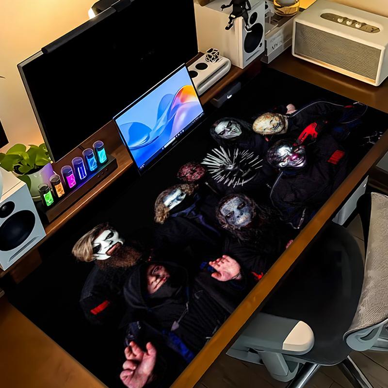 Slipknot Red Tribal Symbol Logo Large Gaming Mouse Pad Non Slip Desk Mat for PC Rock Band Fan Decor