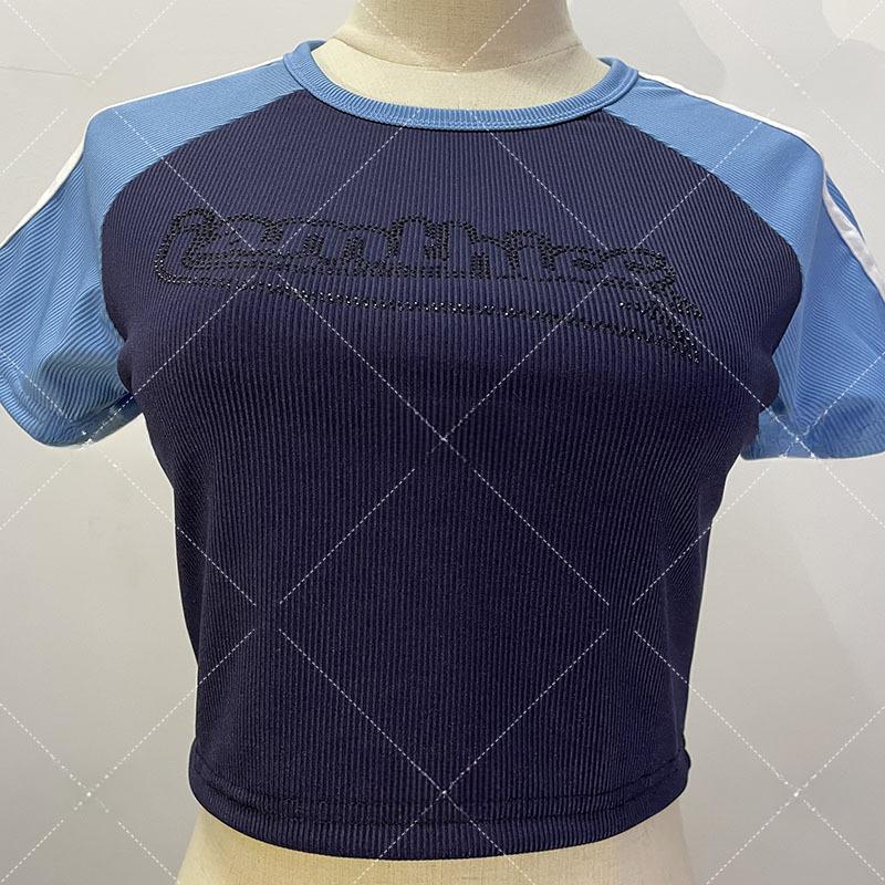 European and American Y2K Summer Contrasting Letter Printed Casual Slim Fit T-shirt