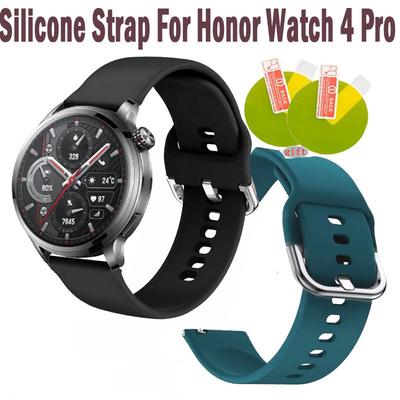 Silicone Strap For Honor Watch 4 Pro Smart Watch Band Wristband Quick Release Belt Accessories With Screen Protector Film