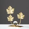 Nordic Crystal Ball Decor Rack Light Luxury Iron Maple Leaf Ornaments  Office