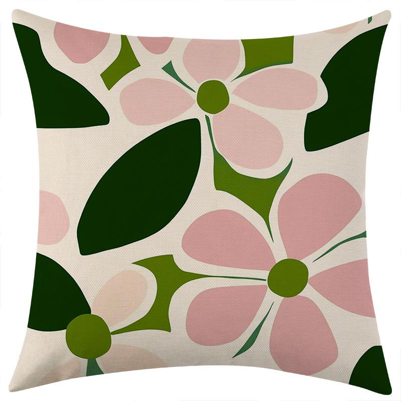 

New Spring Floral Linen Pillowcase Jit Car Sofa Lumbar Pillow Cushion 45 * 45 separate pillow cover