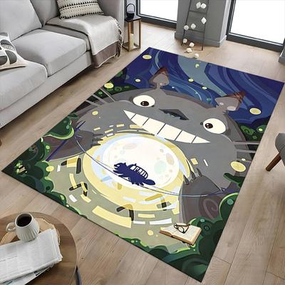 1ks Kouzelný noční koberec s Totoro pro hernu, ložnici, obývací pokoj, pohovku, domácí dekorace, dětský koberec do herní zóny, protiskluzová podložka Y7299